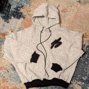 Bossi Streetwear Textured Knit Hoodie with Black and Gold Details